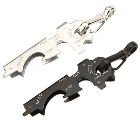 2 PCS EDC Pocket Tool Multi-Function Pocket Tool 8 Tool in 1 Key Ring EDC Outdoor Tools Multifunction Key Suspension Tool for Everyday Carry
