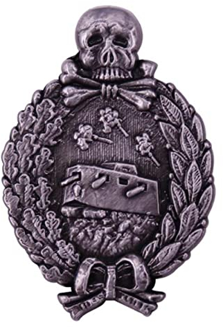 Tank Schädel Abzeichen Pin WW2 Deutsche Militärbroschen Metall Skelett Medaille Abzeichen Jeans Hemd Tasche Cartoon Schmuck Geschenk für Freund