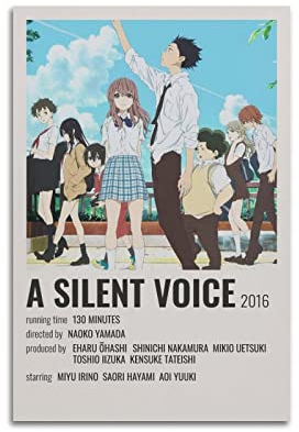 yydds A Silent Voice Anime Poster Leinwand Poster Wandkunst Druck Ästhetische Raumdekoration Zuhause Büro Dekoration 30 x 45 cm Rahmen Stil