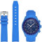 Silikon Armband für Moonswatch Swatch - Verstellbares Weiches Ersatzband, Uhrenarmband für Omega X Swatch Zubehör (Blau)