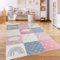 Paco Home Teppich Kinderzimmer Kinderteppich Spielteppich Kurzflor rutschfest Krone Herzen Punkte Sonne Regenbogen Buchstaben, Grösse:160x220 cm, Farbe:Grau-Rosa