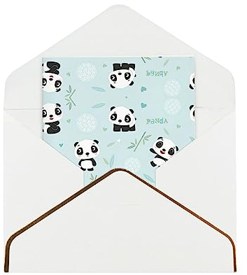 KoNsev Panda-Papier-Weihnachtskarten, 11,4 x 15,2 cm, Grußkarten, Freundschaftskarten, Dankeskarten und mehr