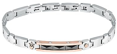 Maserati Herrenarmband aus Stahl, Keramik, Roségold IP, Keramikkollektion – JM423ATZ32