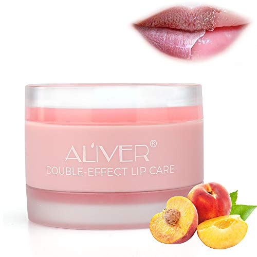 IDUCEN Lippenpeelings, Lippenschlafmaske mit doppeltem Effekt, Erdbeer-Feuchtigkeitsmaske über Nacht, Schlaflippenbalsam, Peeling-Lippen, repariert trockene, schälende Lippenmaske