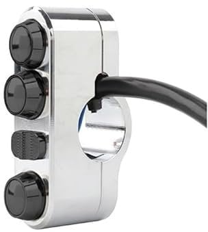 Motorrad-Bremslichtschalter FÜR Har&Ley FÜR Hon&da FÜR Suzu&ki FÜR Yam&aha FÜR Kawa&saki FÜR Trium&ph Motorradlenker-Bedienschalter (Size : Silver)