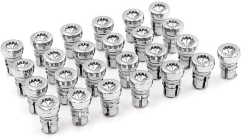 Rhinotuning 50-teiliges Set 0,8 cm Radbolzen Radschrauben Zierniete Höhe 1,4 cm (Chrom Silber)