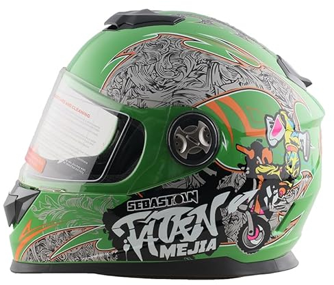 Kinder Integralhelm Mejia – Motorradhelm für Kinder, ABS-Schale, robuster Kinderhelm für Downhill, Quad und Motocross, Orange, Größe M, 55 – 56 cm