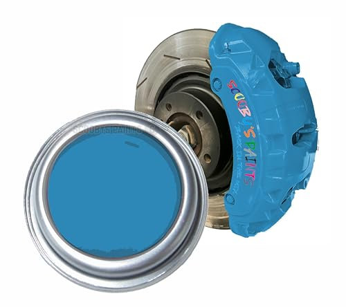 SCOOBYS PAINTS BACK IN THE MIX High Heat Resistant Gloss Brake Caliper Paint Wheel Engine Restore Metal (250Ml, Blue Horizon)
