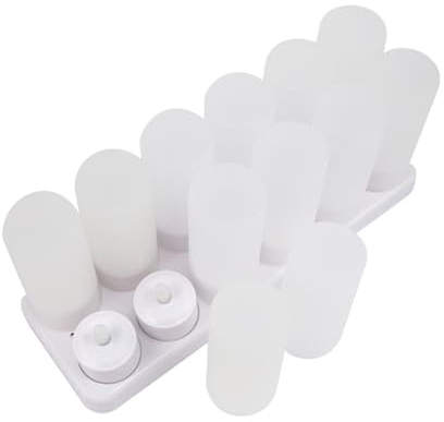 KONTONTY 12 Pièces Bougies Chauffe-plat Lustre Led Feux De Bougies Bougie Chauffe-plat à Piles Bougie Led Sans Flamme Bougies Led Bougies Sans Flamme Fausses Bougies Charge Blanche Décorer