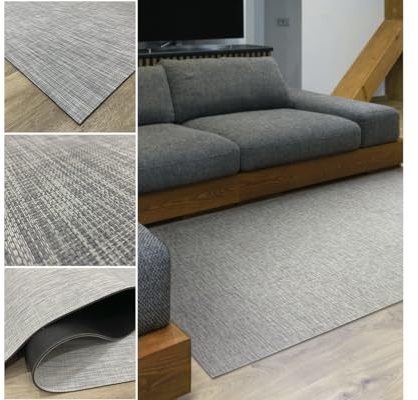 Tadi & Imperio1979 Geflochtener Vinyl-Teppich für Wohnzimmer, 200 x 250 cm, Küchenteppich, waschbar, Outdoor-Teppich, Küchenteppich, Küchenteppich, Flurteppich