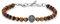 GAVU Bracciale Uomo Vintage in Pietre Naturali, Bracciale Occhio di Tigre da Uomo con Charm Bussola Rosa dei Venti