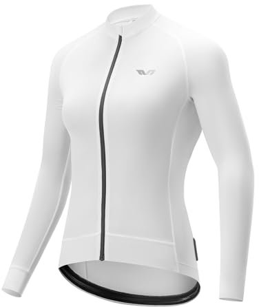 ROCKBROS TVI Women's Cycling Jersey Long Sleeve Skin Suit Quick Dry Spring Summer Top Lightweight Cooling Cycling Clothes White