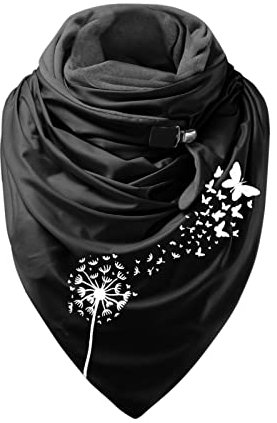 AMDOLE Modischer Damen-Schal, leicht, bedruckt, lässig, warm, Winterhandschuh, Mütze, Schal, Set, mehrfarbig, One size