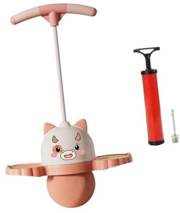 Oshhni Tiger-Pogo-Ball mit Griff und Ballpumpe, Pogo-Stick für Kinder, Übungs-Pogo-Stick für Körpertrainingsassistent, Rosa