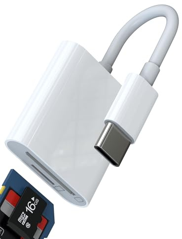 SD Card Reader USB C 2in1 for iPhone 16 15 Pro Micro SD Card Reader TF Memory for Apple for iPad MacBook Android Camera Tablet Thunderbolt Type C Cable compatible with Samsung