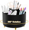 Desk Organiser, 360°Rotating Pen Holder Pen Pot, Makeup Brush Holder with 5 Compartments, Desktop Storage Stationery Supplies Organizer, Pencil Holders for Desk Tidy Home, School, Office (Black)