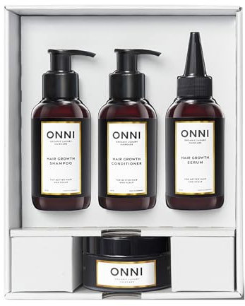 ONNI TESTERSET CLASSIC | Organic Hair Growth Shampoo, Haarmaske, Conditioner, Serum | Der ONNI Effekt bekannt aus der Presse