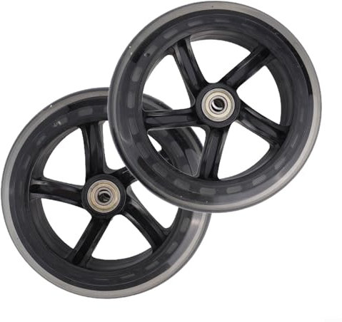 Hochleistungs-Räder für Roller, 2 Stück, für leichtgängige Trolley- und Rollschuh-Einsatzkonstruktion (125 mm x 24 mm lichtdurchlässig)