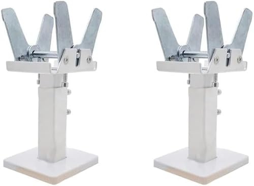 Floor Mounting Radiator Leg Kit, Adjustable Steel Radiator Support Brackets, Feet Freestanding Supports for Double Flat Panel Radiators, Radiator Floor Mounting Feet Kit, White + Silver