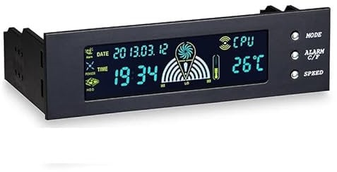 5.25 Inch 12V PC Computer Fan Controller 3 Fan Speed Controller Temperature Sensor LCD Digital Display Front Panel For PC