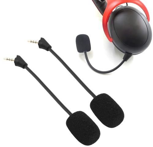 Plyisty 2Pcs Microphone Replacement for Kingston Cloud Alpha Wireless Gaming Headset, 3.5mm Noise Cancelling Detachable Mic Boom