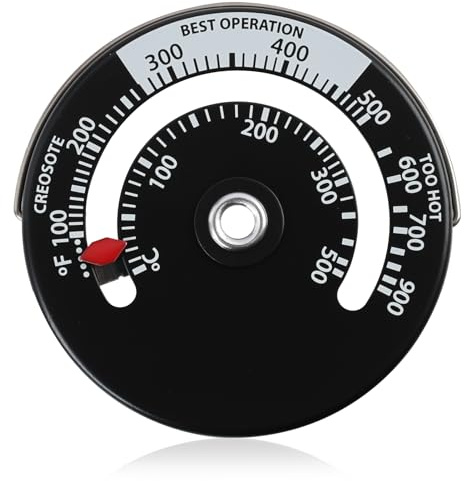 ThermomèTre MagnéTique MagnéTique ThermomèTre Indicateur De TempéRature Du Four Pour PoêLe à Bois, PoêLe à Gaz