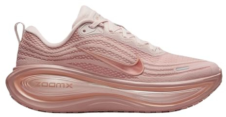 Men's Nike Vomero Plus 100 in White/Black-Bright Crimson, Particle Pink, 5.5 UK