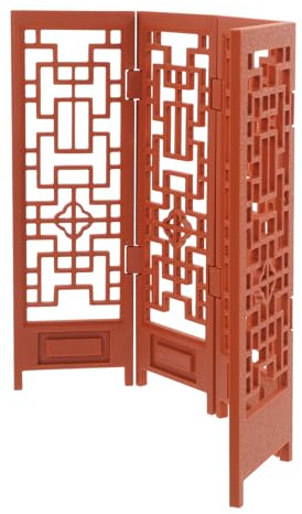 VICASKY Paravent Miniature Décoratif Pliant pour Maison de Poupée, Modèle de Cloison Amovible en Bois, Accessoire pour Séparation de Pièces Miniatures
