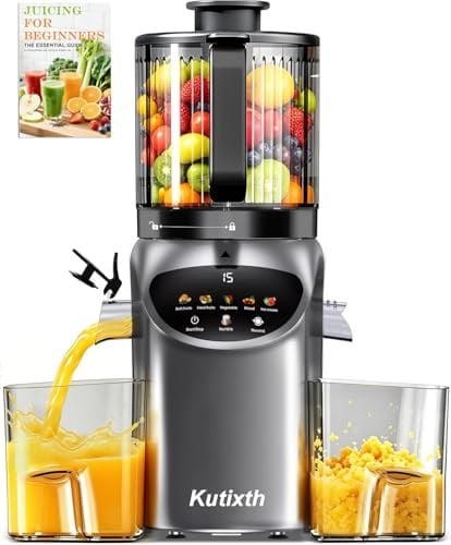 Kutixth Entsafter 450W Slow Juicer mit 156mm Fütterungsrutsche