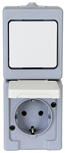 Kombination AP-FR Aufputz-Feuchtraum IP 44 A/WS & Steckdose