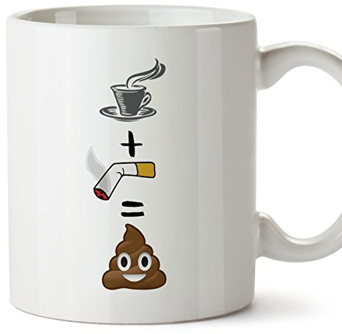 Mugffins Tasse pour Le Petit-déjeuner Originale et Amusante. Café/clope/Toilette Tasses avec Un Message Rigolo. Cadeau pour amies ou à Offrir a la Famille.