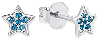 s. Oliver Ohrringe für Mädchen, Glas / 925 Sterling Silber, Rhodiniert