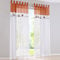 HongYa 1er-Pack Voile Eule Muster Bestickte Gardine Transparenter Vorhang Dekoschal H/B 145/140 cm Terra mit Schlaufen