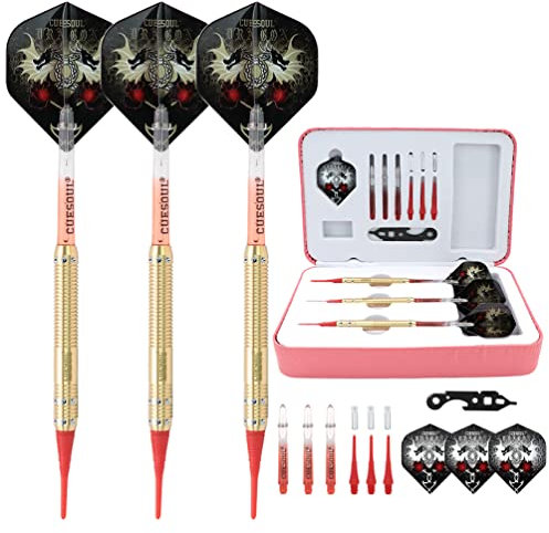 CUESOUL 16 Grams Deluxe Soft Tip Darts Set with Luxury Case(JL-STL-B1108+D601)