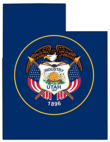 Auto Aufkleber Utah US Bundestaat Sticker Konturgeschnitten (ca 11 cm)