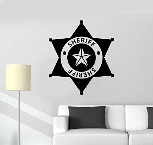 myrockshirt Wandtattoo Aufkleber Sheriff-Abzeichen Polizei Kinderzimmer-Kunst- für alle glatten Flächen UV&Waschanlagenfest