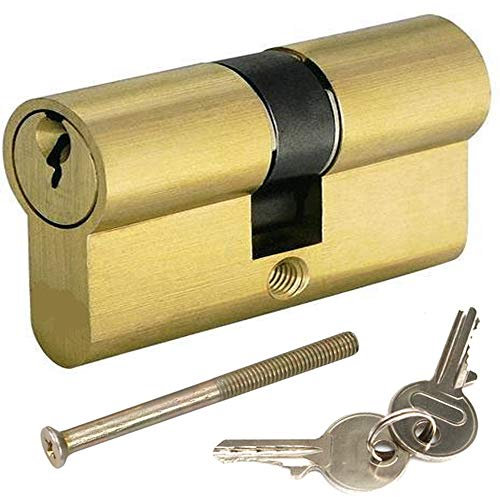 Cilindro europeo da incasso con 2 chiavi serratura sicurezza tutte le misure 60 70 80 mm per porta pomello con chiave sagomato per interno portone porte casa (70 mm)