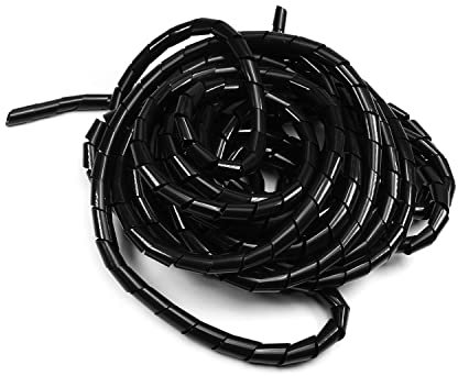 Othmro 5.5-8m Coiled Tube Sleeve-Black 12mm Dia Spiral Cable Organizer PE 5.5-8M Flexible Cord Cable Sleeves Spiral Wire Management Plastic Cord Wrap 1PCS Good for Home Office
