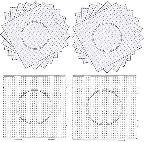 H&W 12 Stück 5 mm Sicherungsperlen-Tafeln, große klare Stecktafel-Kits, mit 4 Geschenkpapier