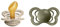 BIBS Couture Schnuller 2er-Pack, BPA-frei, Kiefergerechte Form. Naturkautschuk/Latex, Hergestellt in Dänemark. 6-18 Monate (2er Pack), Vanilla/Olive