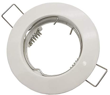 Portafaretto led gu10 mr16 da incasso 60 mm tondo acciaio alluminio oro bianco soffitto cartongesso (Bianco)