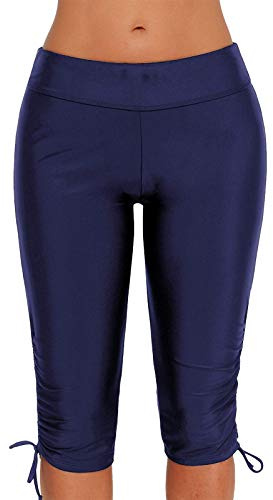 TMEOG Pantaloncini da Bagno Donna Pantaloncini da Bagno Sportivi ad Asciugatura Rapida Pantaloncini da Bagno a Vita Alta Tinta Unita S-XXL