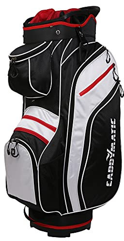 Caddymatic Golf Tour 14-Way Trolley Cart Bag Black/White/Red