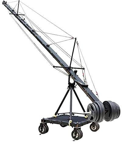 PROAIM 40ft (12m) Wave-9 Professional Camera Jib Crane Video & Filmmaking Package (P-W9P40-BASE) Big Heavy Duty Stand, Dolly & Durable Storage Cases