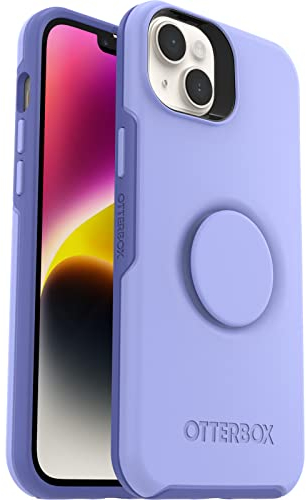 OtterBox 77-88753 Otter plus Pop Case, Shockproof, Drop proof, Protective Case with PopSockets PopGrip, 3x Tested to Military Standard, Antimicrobial, Purple, iPhone 14 Plus