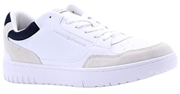 Tommy Hilfiger Herren Cupsole Sneaker TH Basket Core Rwb Schuhe , Weiß (White), 44 EU