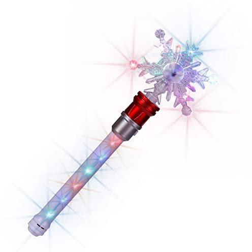 XJSGS- Light Up LED Wand Star Light Flashing Wands,Magic Wand Rotating Toy for Girls and Boys christmas & birthday gift (Blue) (Red)