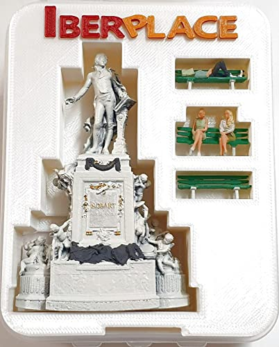 Iberplace Maßstab H0 Figuren 1:87 Set Mozart-Statue und Dekoration, Zubehör für Modelleisenbahn, Tabletop Zug, Spielzeug, Modellbau, Miniaturen, Personen