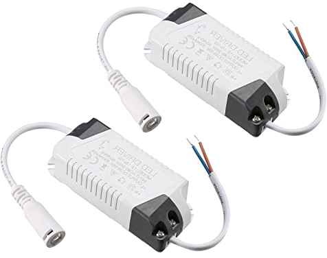 QUARKZMAN 8-18W LED Driver x 2pz Carbonio Acciaio Potenza Alimentazione Trasformatore Costante Corrente 300mA per LED Luce, Computer Progetto, Esterno Luce, [Grigio]