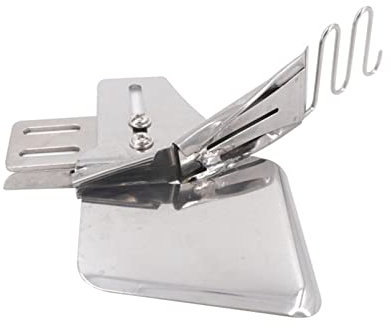 FOXBI Couture Pied de biche Machine à Coudre Dispositif d'ourlet Double pli Biais Reliure à Angle Droit Bordure Tirer Tube pour ménage Industriel,Argent (26mm)